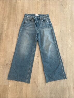 PAIGE Medium Wash Wide Leg Jeans